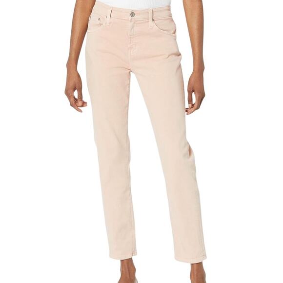 Ag Adriano Goldschmied Denim - AG The Isabelle High-Rise Straight Crop Jeans, Blush, Casual, Weekend, 32